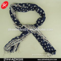 Hot selling New ladies cotton blue scarf with white points